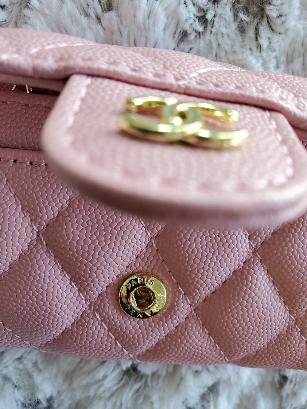 Pink Quilted Leather Chain Crossbody Wallet Mini Handbag Luxury Designer Style - Picture 6 of 8